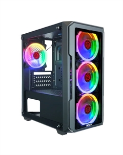 Корпус CL690, mATX, Mini-Tower, USB 3.0, RGB подсветка, черный, без БП (CL690) Ginzzu