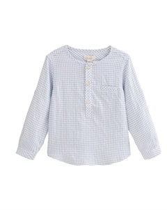 Рубашка в пастельно-голубую клетку для мальчиков, синий Dadati