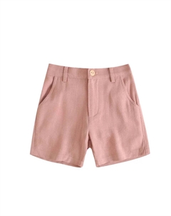 Льняные шорты-бермуды для мальчиков кораллового цвета, оранжевый Dadati