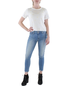 Женская трикотажная футболка с круглым вырезом и принтом «Ананас», цвет white/yellow smile Chaser