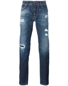 Dolce gabbana джинсы с рваными деталями 46 синий Dolce&gabbana