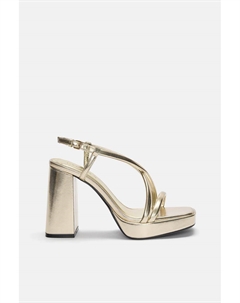 Босоножки на платформе золотистого цвета, золотой Pull & bear