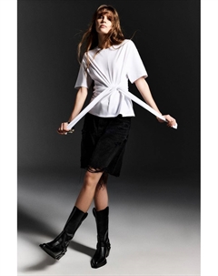 Ковбойские сапоги с пряжкой, черный Pull & bear