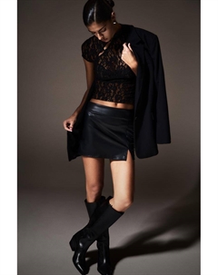 Ковбойские сапоги до колен, черный Pull & bear