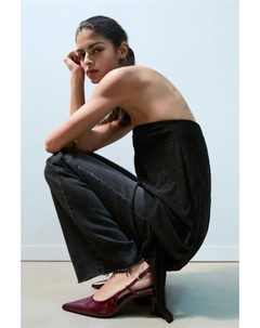 Туфли на высоком каблуке с отделкой из искусственной лакированной кожи, бордовый Pull & bear