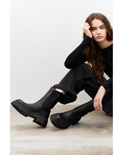 Массивные состаренные ботинки челси, черный Pull & bear