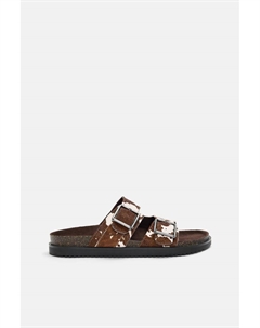 Сандалии из коровьей кожи с пряжкой, коричневый Pull & bear