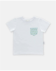 Детская футболка из 100% хлопка с зеленым карманом с принтом, зеленый Martin aranda