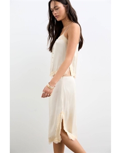 Юбка с кружевной отделкой и кружевной отделкой, экрю Pull & bear