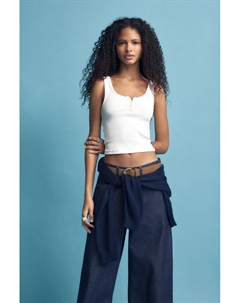 Топ на бретелях с пуговицами, белый Pull & bear