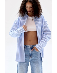 Рубашка в полоску большого размера, голубой Pull & bear