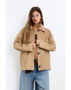 Куртка из 100% замши, бежевый Pull & bear