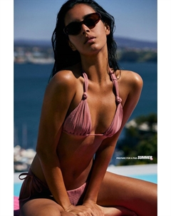 Текстурированный треугольный верх бикини, розовый Pull & bear