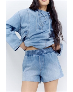 Джинсовые шорты-боксеры с эластичным поясом, синий Pull & bear