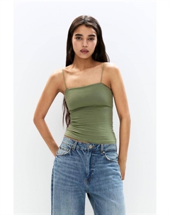 Топ прямого покроя с бретельками, зеленый Pull & bear