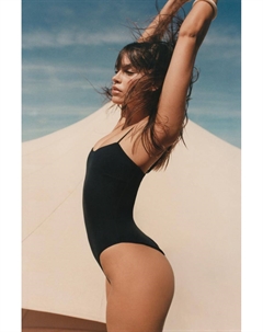 Базовый купальник с бретелями, черный Pull & bear