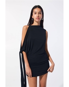 Короткое платье с узлом, черный Pull & bear