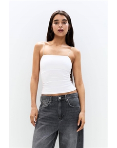 Топ прямого покроя с бретельками, белый Pull & bear