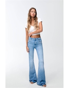 Узкие расклешенные джинсы, синий Pull & bear