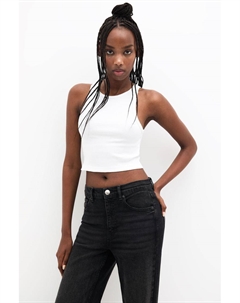 Базовая укороченная майка, белый Pull & bear