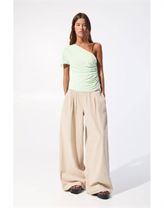 Асимметричный присборенный топ, зеленый Pull & bear