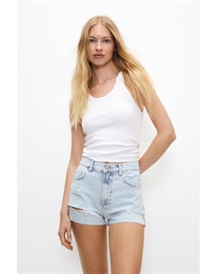 Рваные шорты для мамы, голубой Pull & bear