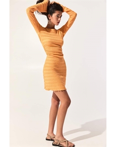 Платье-Трапеция с длинными рукавами, оранжевый Pull & bear