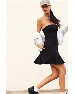 Короткое платье без бретелек, черный Pull & bear