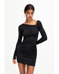 Короткое асимметричное платье, черный Pull & bear