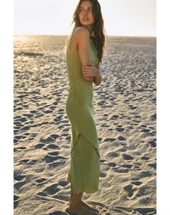 Платье миди без рукавов, зеленый Pull & bear