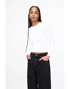 Футболка из полиамида с длинным рукавом, белый Pull & bear