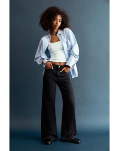 Джинсы с высокой талией и широкими штанинами, черный Pull & bear