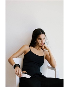 Боди из полиамида с бретельками, черный Pull & bear