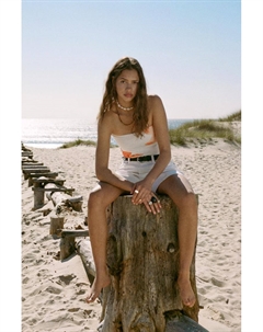 Топ-Бандо с цветочным принтом, белый Pull & bear