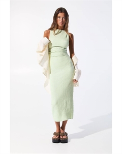 Платье миди с эффектом мятины, зеленый Pull & bear