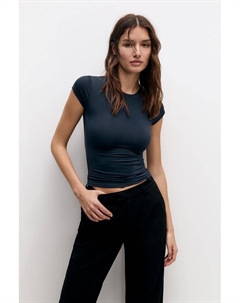 Футболка из полиамида с коротким рукавом, синий Pull & bear