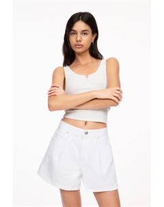 Шорты из денима с вытачками, белый Pull & bear