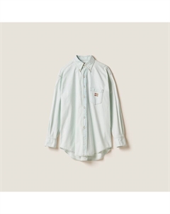 Рубашка из денима шамбре, голубой Miu miu