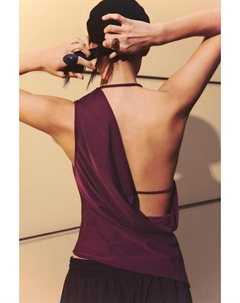 Асимметричный топ с бретелями, бургундия Pull & bear