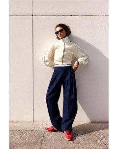 Брюки с вытачками и талией-боксером, синий Pull & bear