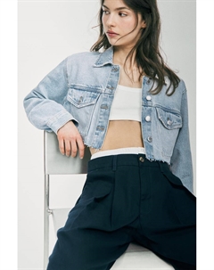 Укороченная джинсовая куртка, голубой Pull & bear