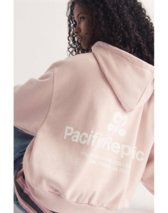 Толстовка с капюшоном и вышитым логотипом, розовый Pull & bear