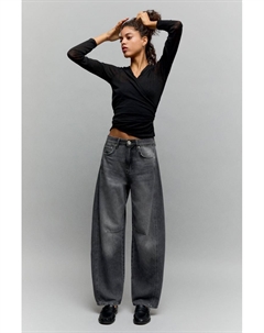 Джинсы-Бочки, серый Pull & bear