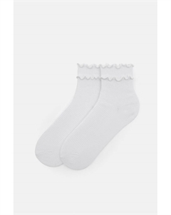 Длинные носки с фестончатым краем, белый Pull & bear