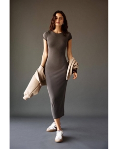 Платье миди облегающего кроя, серый Pull & bear