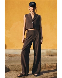 Брюки с вытачками, коричневый Pull & bear