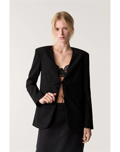 Блейзер с бантом, черный Pull & bear
