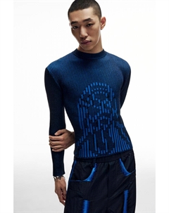 Вязаный джемпер с покрытием Chet lo, синий Pull & bear