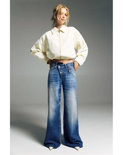 Джинсы с перекрещивающейся талией, синий Pull & bear