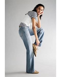 Джинсы прямого кроя с высокой талией, синий Pull & bear